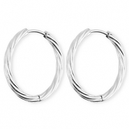 BY31® Orecchini in acciaio inossidabil a cerchio spirale argento