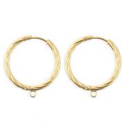 BY31® Componenti in acciaio inossidabile orecchini spirale con anellino oro
