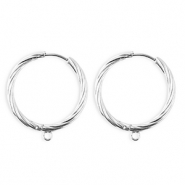 BY31® Componenti in acciaio inossidabile orecchini spirale con anellino argento