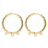 BY31® Componenti in acciaio inossidabile orecchini spirale con 3 anellini oro