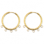 BY31® Componenti in acciaio inossidabile orecchini spirale con 5 anellini oro