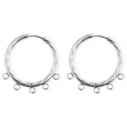 BY31® Componenti in acciaio inossidabile orecchini spirale con 5 anellini argento