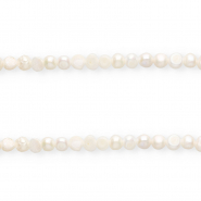 Perle di acqua dolce imperfette pepita rotonde 7mm bianco naturale