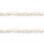 Perle di acqua dolce imperfette pepita rotonde 7-8mm bianco naturale