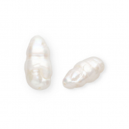 Perle di acqua dolce imperfette tubo bianco naturale