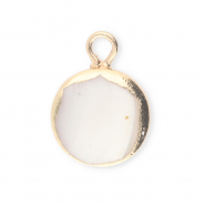 Perle di acqua dolce imperfette ciondolo rotondo oro-bianco naturale
