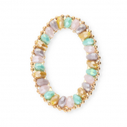Ciondoli sfaccettati ovale multicolore AB-oro