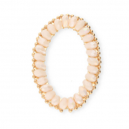 Ciondoli sfaccettati ovale rosa nude AB-oro