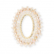 Ciondoli sfaccettati ovale rosa nude AB-bianco AB-oro