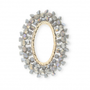 Ciondoli sfaccettati ovale grigio AB-oro