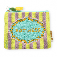 BY31&reg; Pochette "HOT MESS" blu turchese-giallo lime-lilla-arancione