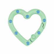 Componenti colorati anello bris&eacute; portachiavi cuore verde-blu