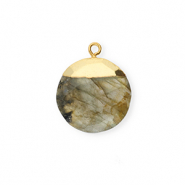 Ciondoli in pietra naturale Labradorite tonda grigio-oro