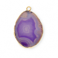 Ciondoli in pietra naturale Agata bianco-viola-oro