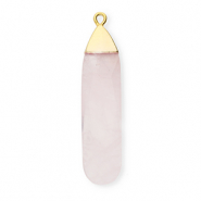 Ciondoli in pietra naturale Quarzo goccia rosa chiaro