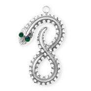Ciondoli in acciaio inossidabile con strass infinito / serpente argento-cristallo-verde
