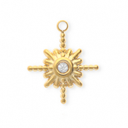 Ciondoli in acciaio inossidabile con strass stella oro-cristallo