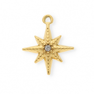 Ciondoli in acciaio inossidabile con strass stella oro-cristallo