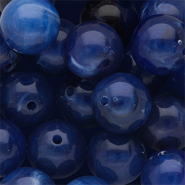 Perline in acrilico 14 mm tonda blu scuro-multicolore-bianco marmo