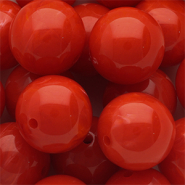 Perline in acrilico 18 mm tonda rosso-bianco marmo