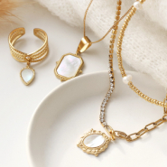 Set di ispirazione Gioielli eleganti con ciondoli in acciaio inossidabile e conchiglia