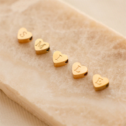 Novità Perline alfabeto in acciaio inossidabile a cuore