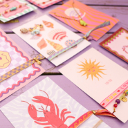 Set di ispirazione Idee creative con nastri di testo e biglietti di gioielli unici