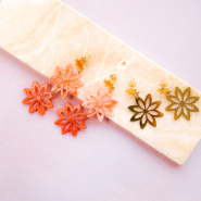 Set di ispirazione Crea bellissimi orecchini estivi floreali con pendenti in resina e acciaio inossidabile