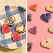 Set di ispirazione Crea gioielli amorevoli con le perline di ceramica greca DQ cuore