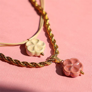 Novità Bella serie di perline in ceramica greca DQ fiore