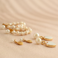 Novità Orecchini in acciaio inox con perla e occhiello