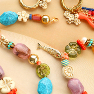 Novità Splendide perline in acrilico con dettagli dorati