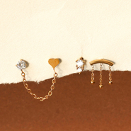 Novità Piercing per orecchio in acciaio inox