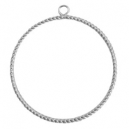 Ciondoli di metallo TQ pendente con anellino 48 mm argento antico