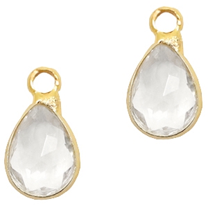 Pendenti di vetro Crystal Glass goccia cristallo-oro