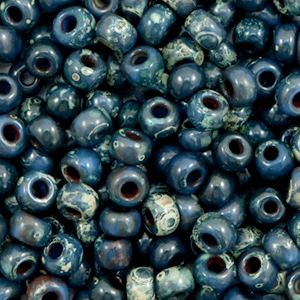 Rocailles Miyuki 6/0 Opaque picasso dark teal 6-4516