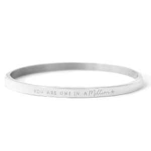 Bracciali in acciaio inossidabile con scritta 'you are one in a million' argento