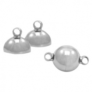 Componenti in acciaio inossidabile chiusura magnetica 8mm tonda argento antico