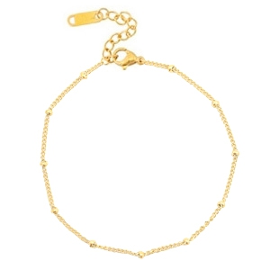 Cavigliere alla moda in acciaio inossidabile con palline oro