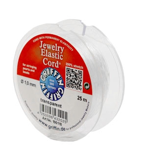 Griffin filo elastico per bigiotteria elasticit&agrave; magica (200%) &Oslash;1mm trasparente