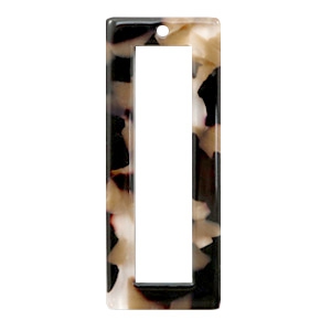 Pendenti in resina 40x16 mm rettangolo marrone miscellato