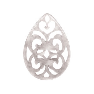 Pendenti in resina 38x27 mm a forma di goccia in stile barocco grigio sabbia