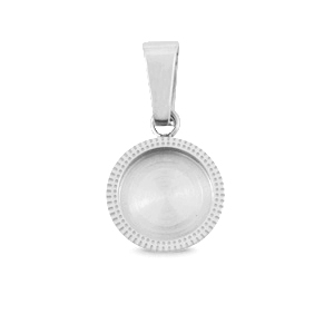 Polaris Steel in acciaio inossidabile ciondolo con castone per cabochon 7 mm Swarovski SS34 argento