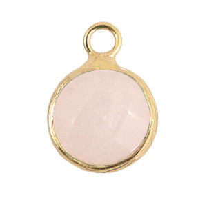 Ciondoli in pietra naturale 10mm rosa ghiaccio-oro