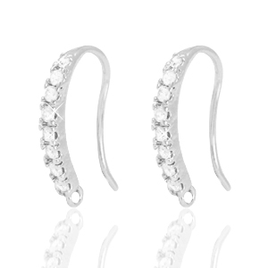 Metallo TQ in ottone orecchini strass argento