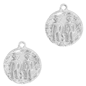 Metallo TQ in ottone ciondolo costellazione gemelli argento