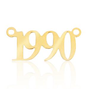 Ciondoli in acciaio inossidabile distanziatore anno 1990 oro