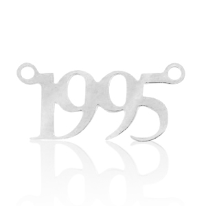 Ciondoli in acciaio inossidabile distanziatore anno 1995 argento