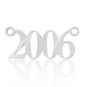 Ciondoli in acciaio inossidabile distanziatore anno 2006 argento