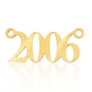 Ciondoli in acciaio inossidabile distanziatore anno 2006 oro